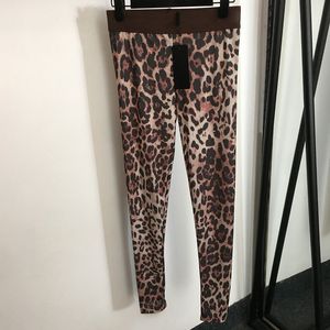 Clássico leopardo leggings calças femininas calças finas cintura elástica designer pant letras tecer meninas macacão pant