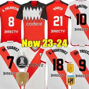 Lanzini 23 24 River Plate Home Soccer Jerseys 3rd Camiseta Perez Palavecino de La Cruz 2023 2024 Third Football Concept Shirt Kids Kids M.Suarez J.Alvarez Borja