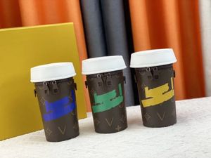 Borsa per tazze di caffè di design di lusso Serie di capsule per tutti i giorni Serie di borse per tazze di caffè autunno/inverno Monogrammi Borsa a tracolla regolabile staccabile in pelle rivestita