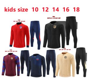 2023 2024 Vuxna manliga och barn Barcelona Madrid -spårdräkt Chandal Futbol Soccer Training Suit Atletico Tracksuits Set Men Camiseta de Football Jacket