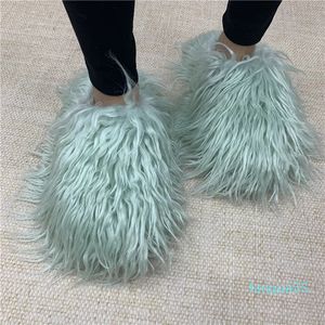 2023-Slippers Designer Long Hair Sheep Slides For Design