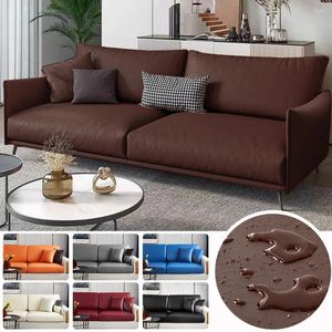 Stuhlhussen PU-Leder Wasserdicht Sofa Sitzkissenbezug Elastisch Für Wohnzimmer Abnehmbarer Möbelschutz Schonbezug