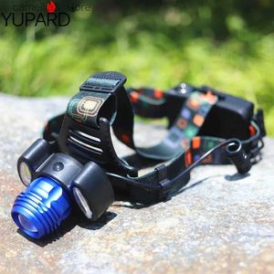 Head lamps YUPARD Adjust Zoomable Zoom IN/OU T6 LED+2*COB LED Headlamp high bright focus Headlight Waterproof 18650 rechargeable battery Q231013