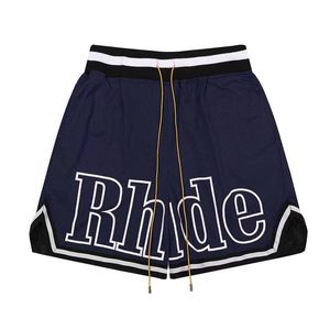 RHUDE MENSショーツデザイナーメンズショートサマーカジュアル高品質のメンズビーチ通気性、防水性、汗を