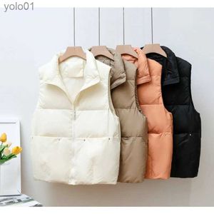 Women's Down Parkas 2023 New Body Warmer Women Down Vest Jacket loose white Down Tick Choistcoat Vest Zipper leveless Coat