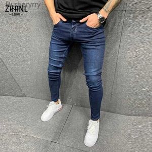 Męskie dżinsy streetwear man zwykły chude dżinsy męskie dżinsowe elastyczne talia Slim Fit Pants Mash