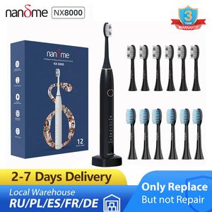 Tandborste Nandme NX8000 Smart Sonic Electric Tandborste Deep Cleaning Tooth Brush IPX7 Vattentät mikrovibration Deep Cleaning Whitener 231012