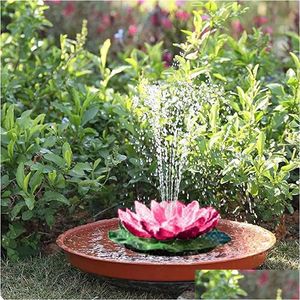 Garden Decorations Bird Bath Lotus Solar Fountain Waterscape Floating Water For Fish Tank Pool Decoration Drop Delivery Home Patio La DH4J5