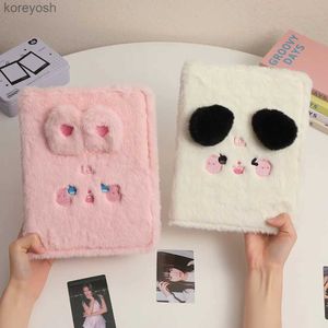 Albums Books IFFVGX A5 Binder Photocard Holder Cute Plush Photo Album Kpop Idol Photocards Collect Book Student School Notebook StationeryL231012