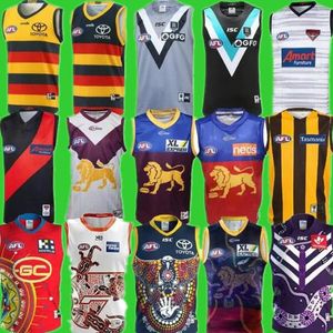 AFL Port Adelaide Crows Essendon Bombers Jersey Brisbane Lions Fremantle Dockers Tank Top Gold Coast Suns Hawthorn Hawks Vest Rules Football Jerseys 5656