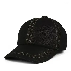 Ball Caps Men Winter Hat Fashion Leather Genuine Suede Topstitching Frost Baseball Male Casual Crocodile Print Outdoor Peaked Gorra