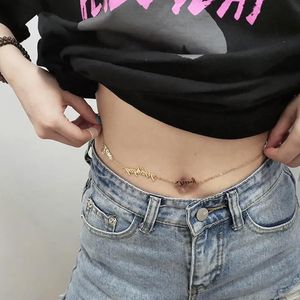 Navel Bell Button Rings Custom Stainless Steel Name Waist Chain Charm Belly Chains Body For Women Girl Personalized Fashion Sexy Jewelry Friend Gifts 231012