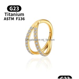 Burun Halkaları Kıkırdak Tragus Endüstriyel Piercing Titanyum Labret Burun Halkası Kristal Küpeler F136 Y Clicker Vücut Takımları DHJPS