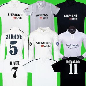 2001 2002 2003 Zidane Centenary Home Soccer Jersey Figo Hierro Ronaldo Raul Real Madrids Classic Retro Vintage Football Shirt 8512