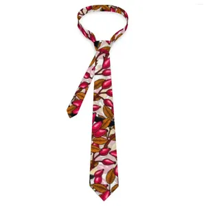 Bow Ties Cute Birds Tie Dog Rose Hips Daily Wear Neck Classic Elegant For Men Printed Collar Necktie Birthday Present