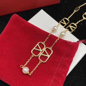 Modedesigner halsbandsdesigner 925 silverpläterad rostfritt stål brev hänge halsband