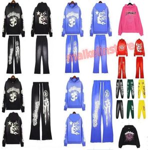 Designer Hoodie Hellstar Hoodies Men Pullover Spiderweb Star Flash Sleeve Long Street Felpette hip-hop Felpette hip-hop Blue Red Grey Blu Blu Blu Blu con cappuccio vintage Hip Hop d