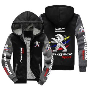 Męskie bluzy bluzy nowa zimowa moda męska do Peugeot Hoodie Wysokiej jakości wysokiej jakości kurtka z długim rękawem swobodny zamek błyskawiczny wełniany wełna wełniana wełniana wełniana x1012