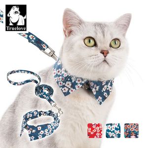 Cat Collars Leads Truelove Cat Collar And Leash Set Cute Bow Tie Cat Traction Lead Rope Necklace Adjustable For Puppy Walking Running Accessories 231011