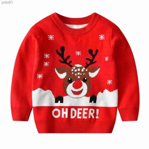Women's Sweaters Christmas Kids Sweater New Casual Baby Warm Elk Printed Knitted Girls Sweater Boys Girls Cute Xmas Tree Pullovers ClothesL231012