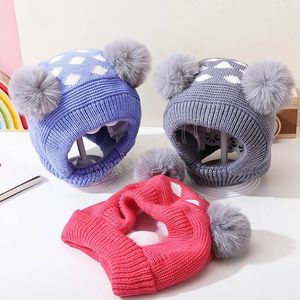 Winter Thick Warm Baby Hat Cute Pompom Ball Knitted Boy Girl Bonnet Ear Warm Protection Beanies Earflap Caps