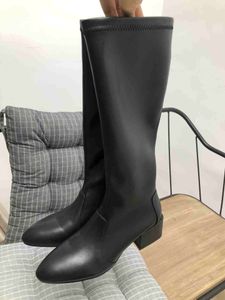 The new long boots combine comfort and uniqueness, with high elasticity fabric and knee length boots made of high-quality lambskin.