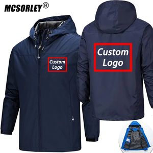 Męskie kurtki McSorely Spring Custom Men Kurtka DIY Print Zipper Płaszcz Windorpood Waterproof Jacket Unisex Outdoor Jackets Sportswear 231011