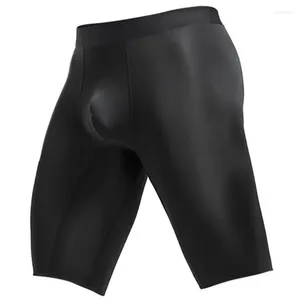 Cuecas dos homens roupa interior boxers shorts homme fino fino gelo seda calcinha homem respirável bolsa médio longo perna cueca calzoncillos