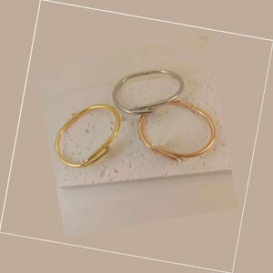 braccialetto di design braccialetto per unghie geometria braccialetti di design braccialetto in oro designer di gioielli braccialetto unisex braccialetto per unghie su diamante misura 19 argento braccialetto in oro rosa