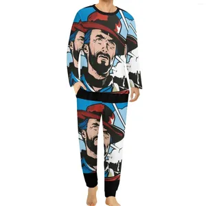 Męska odzież sutowa Clint Eastwood Perfect Gift Blondie PaJamas Long Rleeve Reżyser Dwuczęściowy piżama zestaw