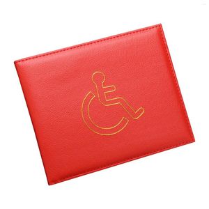 Porta carte con scomparti Facile lettura, moda sicura, pelle PU, copertura per permesso di parcheggio, pieghevole, porta badge per disabili, display portatile