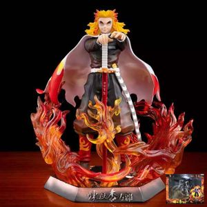 Maskottchen Kostüme Dämonentöter Actionfigur Mugen Zug Rengoku Kyoujurou Figur Kimetsu No Yaiba Rengoku Kyoujurou Modell Spielzeug Schreibtisch Dekor