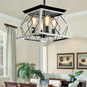 4-Light Farmhouse Chandeliers For Living Room(No Bulbs)