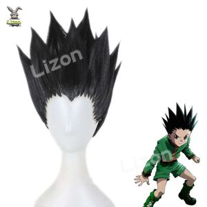 Cosplay Anime Hunter X Cosplay Gon Freecss Perücke Kurze Schwarz Grün Freaks Hitzebeständige Haar Party Perückencosplay