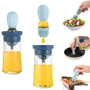 Strumenti per spezie alle erbe Flacone spray per olio con pennello Sile Dispenser contagocce 2 in 1 per cucina Cottura BBQ Grill Pasticceria Drop Deliv Dhcdf