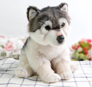 Dropshipping Cuddly Wolf Plush Toy Lifelike Soft Stuffed Animal Adorable Plushy Kids Doll Fluffy Birthday Gifts for Children Boy