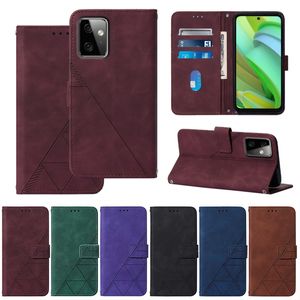 Hand Feeling Business Leather Wallet Cases For Iphone 16 Plus 15 14 13 Pro Max 12 11 XR XS MAX 8 Ipod Touch 7 6 5 ID Card Slot Print Lines Skin Feel Holder Phone Flip Cover