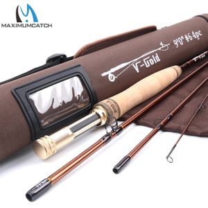 Boat Fishing Rods Maximumcatch VGold Fly Rod 40T SK Carbon Fast Action With Cordura Tube Guide Stainless Insert Pacbay Minima Ring 231012