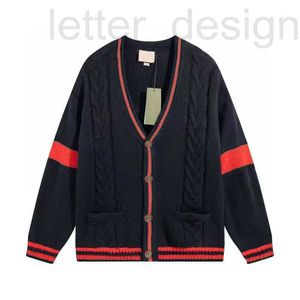 Women's Sweaters designer 2023 Designer Luxury Sweater V-neck Stripe Fashion Long Sleeve High end Jacquard Cardigan Knitted Oversize CoaK KG09