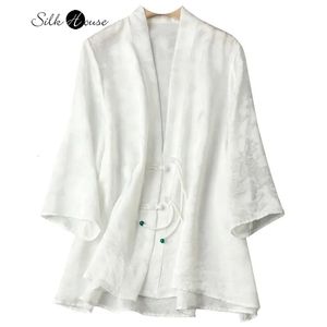 Women's Jackets Spring and Summer Silk Floral Cardigan Vintage Chinese Thin Coat Loose Top Versatile 231011