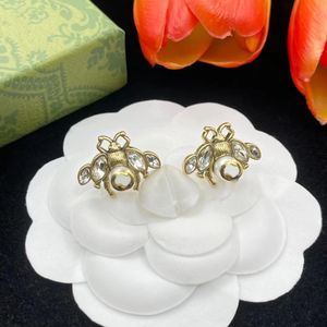 2023 brass material cute little bee female earrings fashion designer earrings for women high-end jewelry