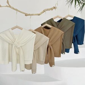 Xales estilo preguiçoso xale de malha para mulheres seção transversal externa sem mangas colete cervical espinha offee casual ponchos conforto capa macia 231012