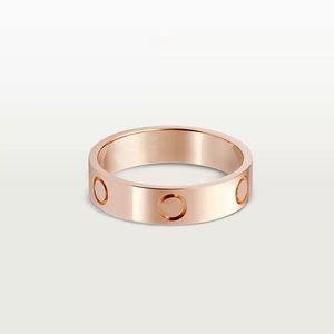 Pierścienie zaręczynowe dla kobiet Pierścienie miłosne projektant 4 mm 5 mm 6 mm tytanowy stal Srebrna złota platowana bagae słynna diamentowa pierścionek męski walentynki prezent ZB010