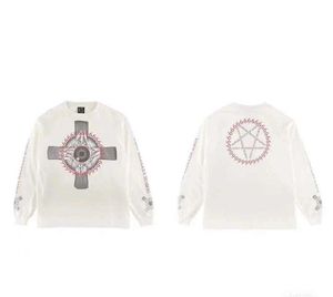 2023ss Saint Michael Made Old Wash Eyeball Cross Print High Street Os Long Sleeve T-shirt