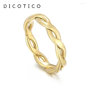 Anelli a grappolo Donne semplici Knuckle Colore oro Fascino Acciaio inossidabile Fedi nuziali a spirale Croce Coppia Gioielli per feste da donna