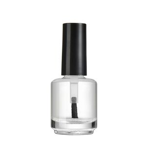 15ml Empty Nail Polish Bottle With Brush Refillable Clear Glass Nail Art Polish Storage Container Black Lid