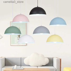 Ceiling Lights Modern Ceiling Lamps Semicircle Lampshade Aluminum Pendant Lights Restaurant Dining Table Kitchen Decorative Lighting Q231012