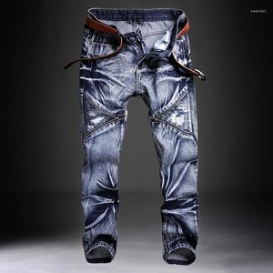 Herren Jeans Plus Größe 28-42 Männer Biker Casual Mode Baumwolle Stretch Lange Denim Hosen Gerade Hosen Straße Hip Hop Kein Gürtel