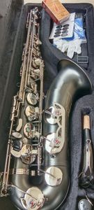 Heißes verkaufendes mattschwarzes Bb-Tenorsaxophon aus Messing, professionelles Musikinstrument mit Kofferzubehör