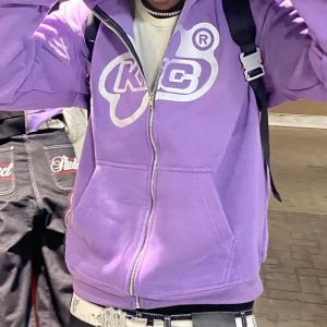 Erkek Hoodies Sweatshirts Yelekler Vintage Fashion Hip Hop Baskılı Kapşonlu Gotik Punk Büyük Boy Ceket Kapşak Y2K Giysileri B8yp#